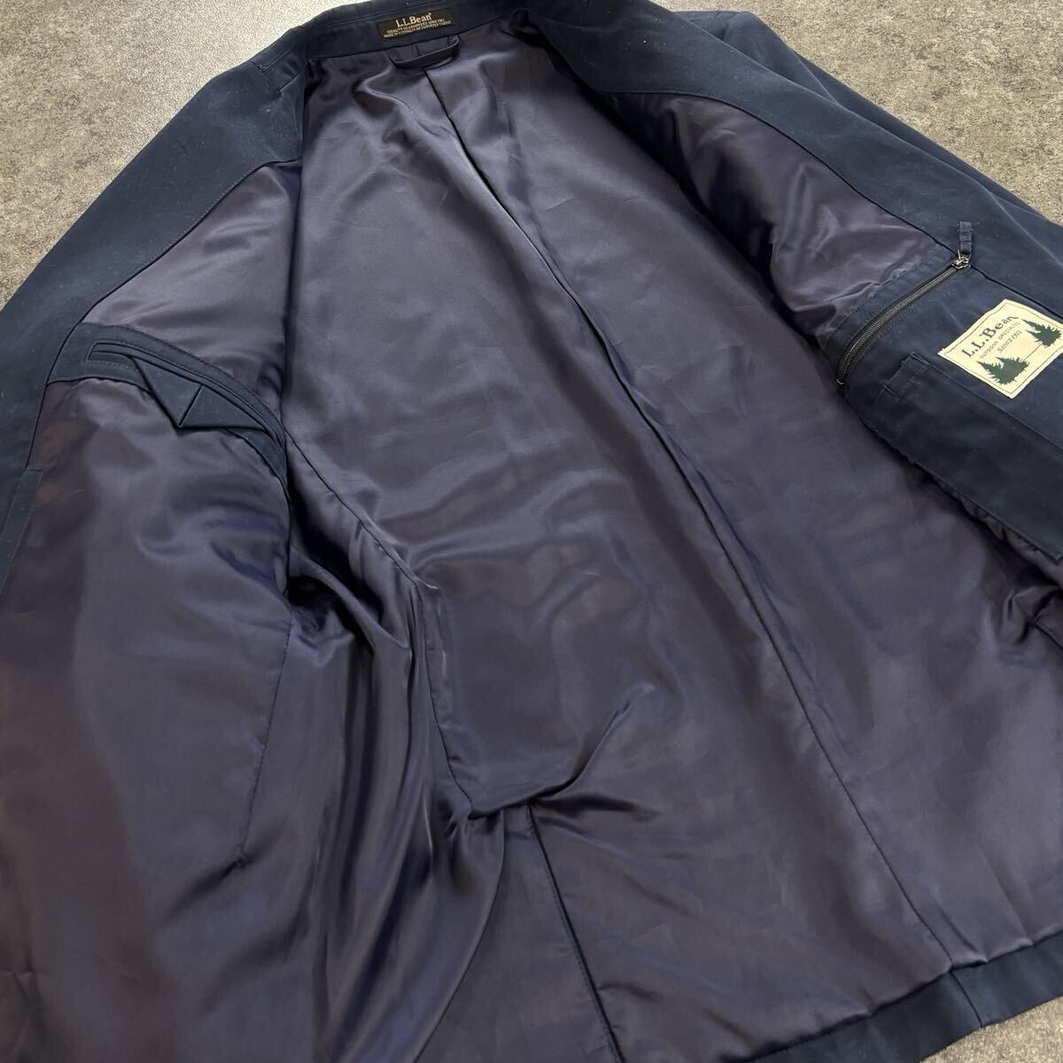 L.L.Bean [機能美と気品] エルエルビーン テーラードジャケット 2釦 紺ブレザー シングル コットン 100% ネイビー メンズ 40-SHORT 290299_画像5
