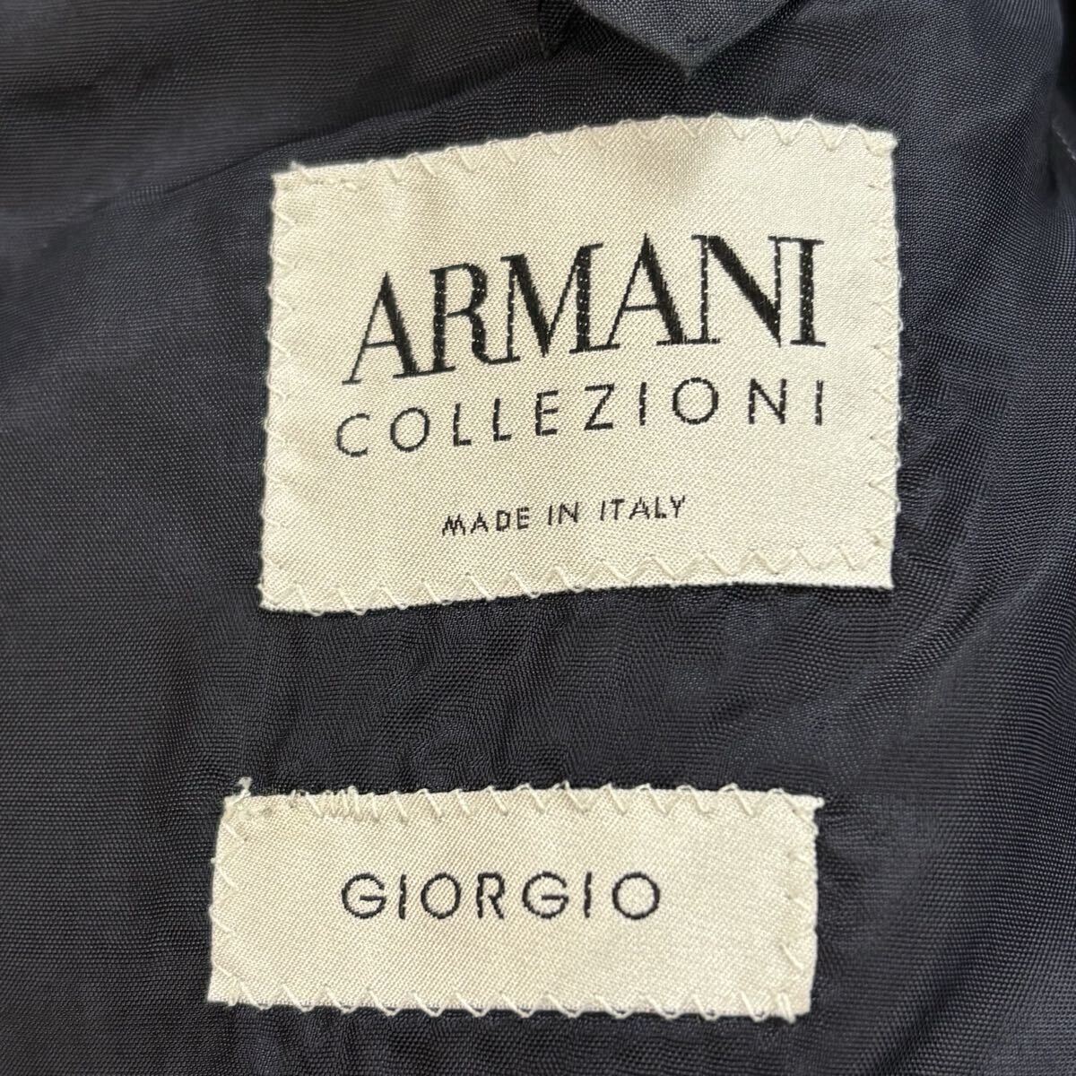 イタリア製 ARMANI COLLEZIONI [完成された品格] アルマーニ セットアップ スーツ テーラード スラックス 濃紺 ストライプ メンズ 54R_画像7