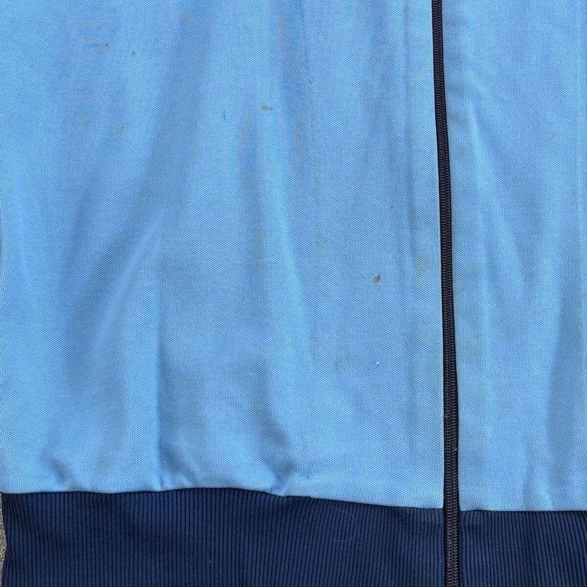 70s ADIDAS DESCENTE W.GERMANY アディダス デサント製 西ドイツ トラックジャケット ジャージ ハイネック トレフォイル 水色 ヴィンテージ_画像6