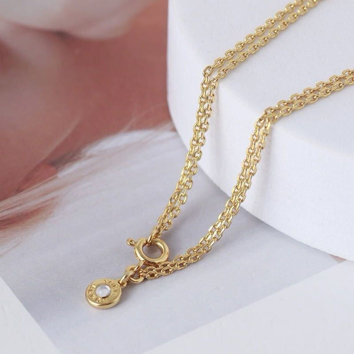 正規新品 TB023-05 Tory Burch トリーバーチ ブリテン レイヤード パール 2連 ネックレス_画像5