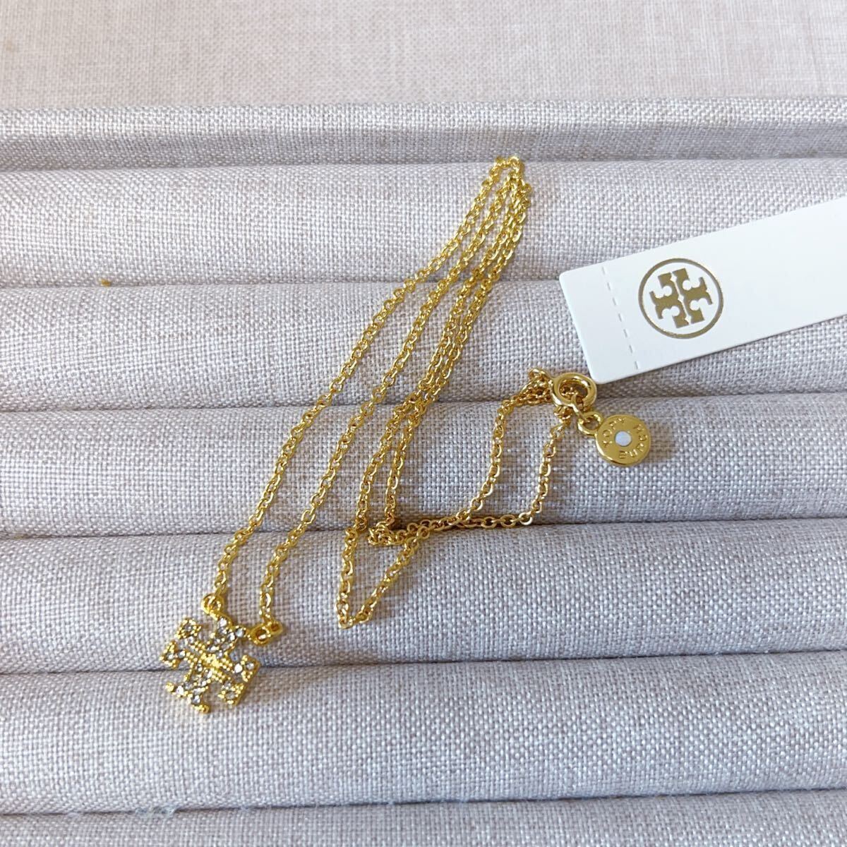 正規新品　TB023-13 Tory Burch トリーバーチ ミラー パヴェ ロゴ ネックレス　ゴールド　大特価　_画像8