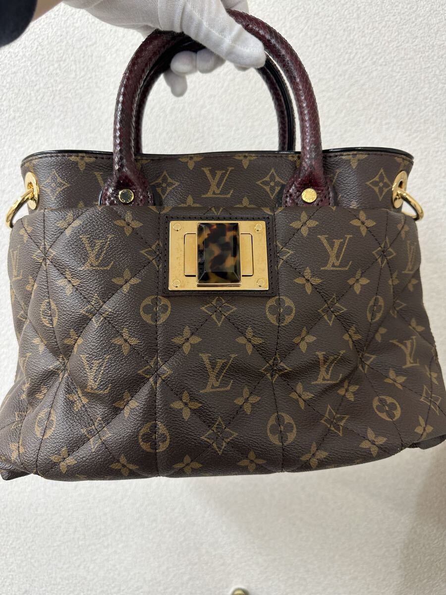 LOUIS VUITTON Louis * Vuitton экзотический большая сумка N90311 AR0172 питон × etoile парусина женский 