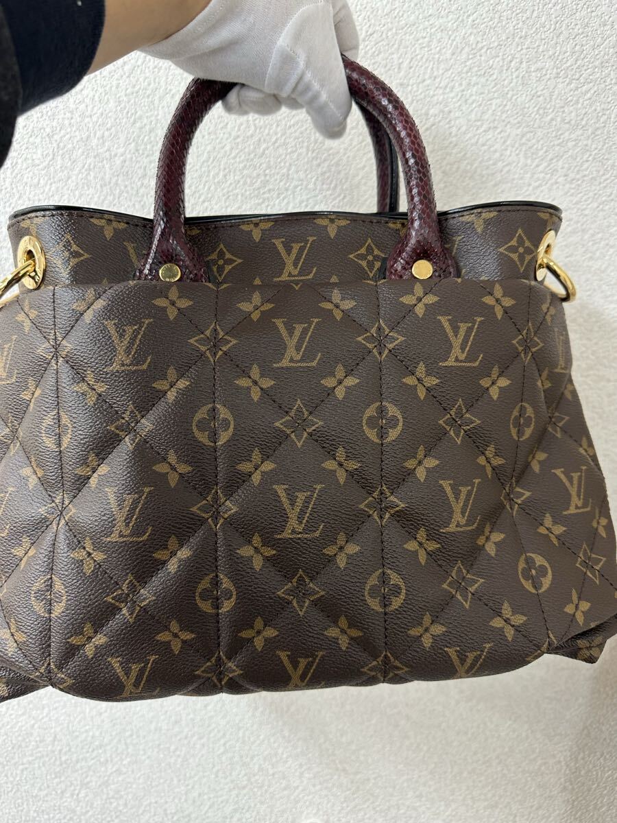 LOUIS VUITTON Louis * Vuitton экзотический большая сумка N90311 AR0172 питон × etoile парусина женский 