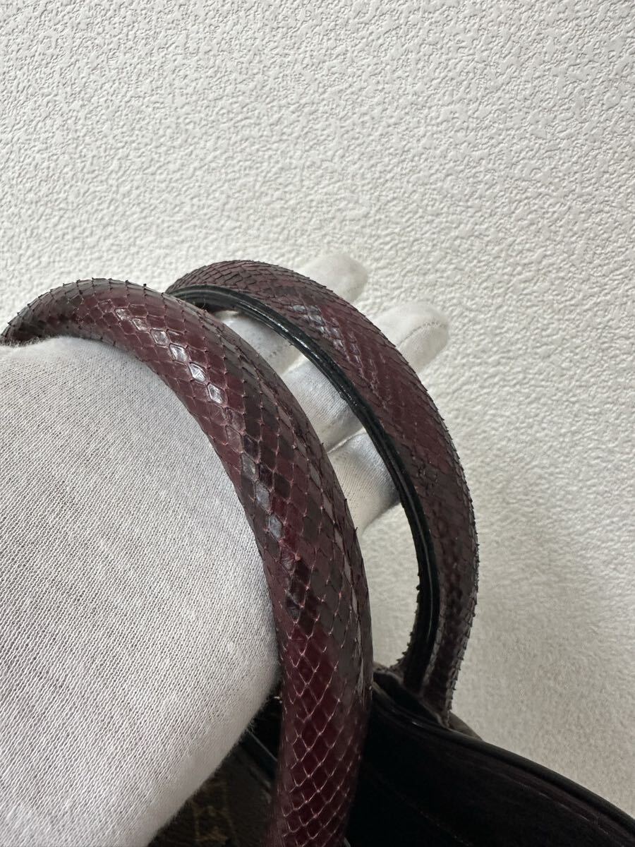 LOUIS VUITTON Louis * Vuitton экзотический большая сумка N90311 AR0172 питон × etoile парусина женский 