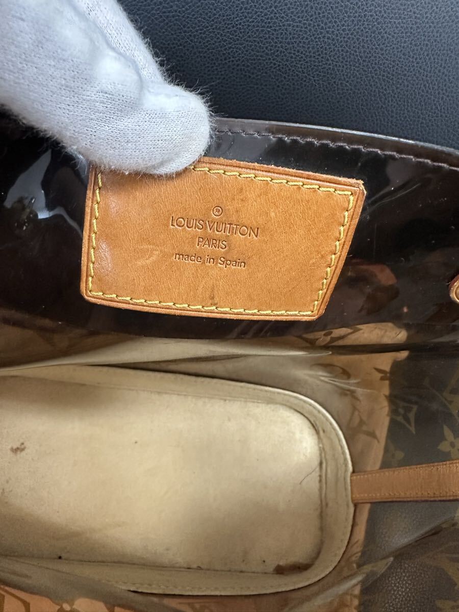 LOUIS VUITTON ルイ ヴィトン モノグラムビニール カバ アンブルPM トートバッグ ショルダーバッグ ポーチ付き クリアブラウン 茶 M92502 _画像4