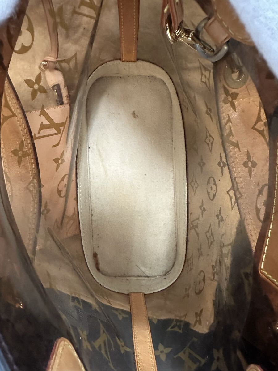 LOUIS VUITTON ルイ ヴィトン モノグラムビニール カバ アンブルPM トートバッグ ショルダーバッグ ポーチ付き クリアブラウン 茶 M92502 _画像5