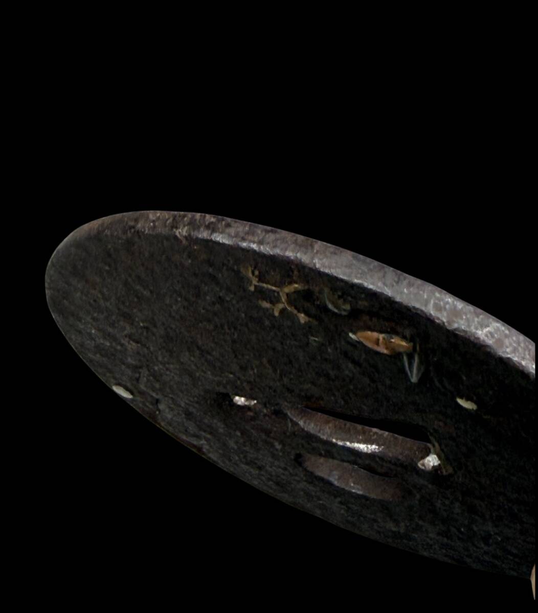 [.] золотой дом произведение металлический земля .. умение гарда меча .... для японский меч принадлежности диаметр примерно 7.8cm вес примерно 125.59g Zaimei r-1143