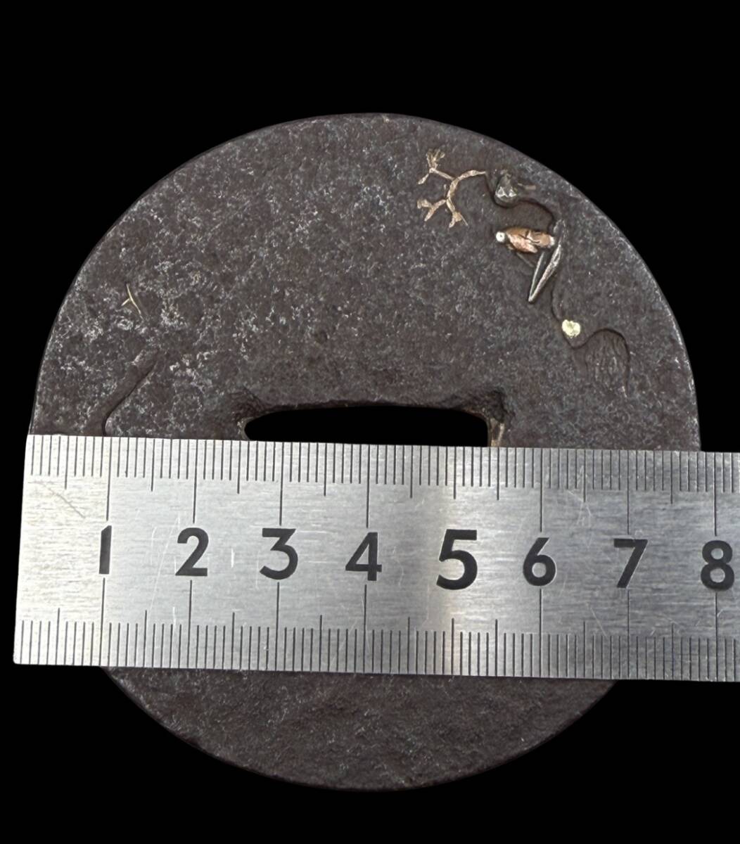 [.] золотой дом произведение металлический земля .. умение гарда меча .... для японский меч принадлежности диаметр примерно 7.8cm вес примерно 125.59g Zaimei r-1143