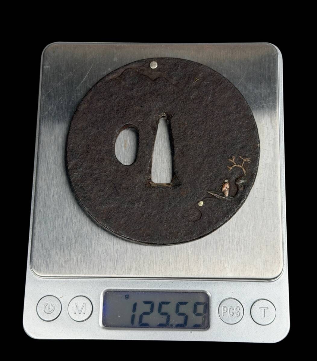 [.] золотой дом произведение металлический земля .. умение гарда меча .... для японский меч принадлежности диаметр примерно 7.8cm вес примерно 125.59g Zaimei r-1143