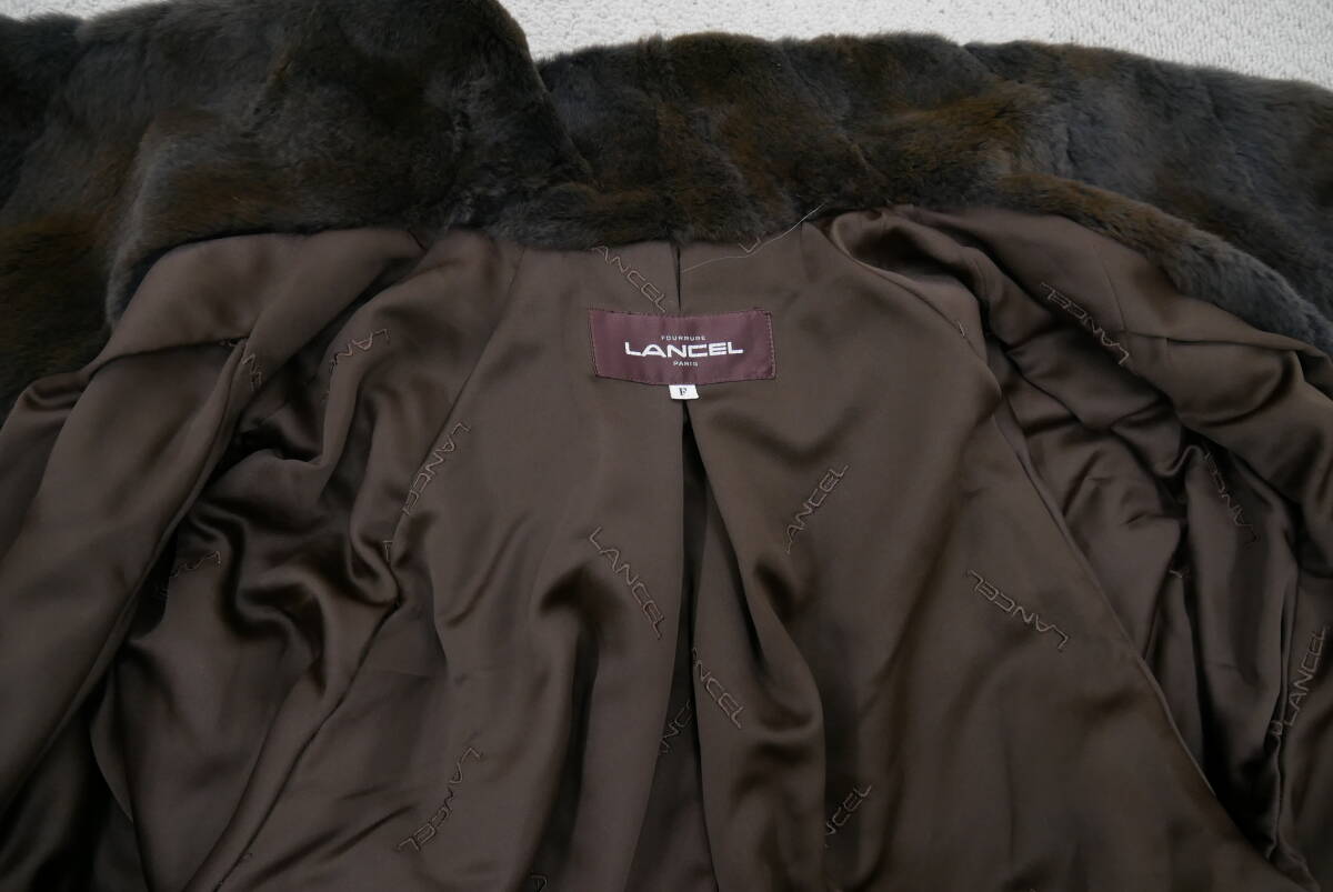 [LANCEL]☆ウィーゼル☆ロングコート☆着丈114cm☆ロゴ入りボタン☆斜めポケット☆裾回り約170cm☆レアカラー☆レアデザイン☆_画像8