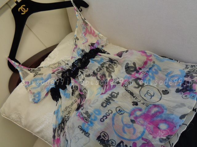 シャネル ヴィンテージ 美品 * マルチCHANELロゴ キャミソール #44_画像1