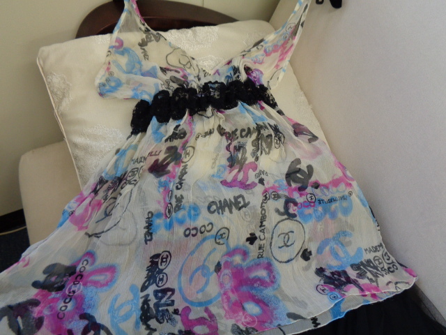 シャネル ヴィンテージ 美品 * マルチCHANELロゴ キャミソール #44_画像2