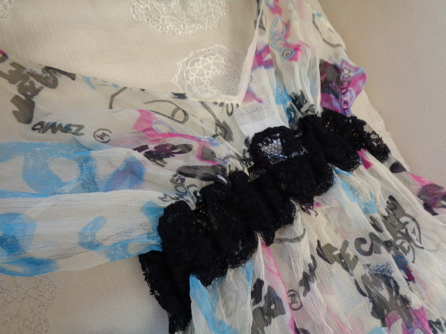 シャネル ヴィンテージ 美品 * マルチCHANELロゴ キャミソール #44_画像4