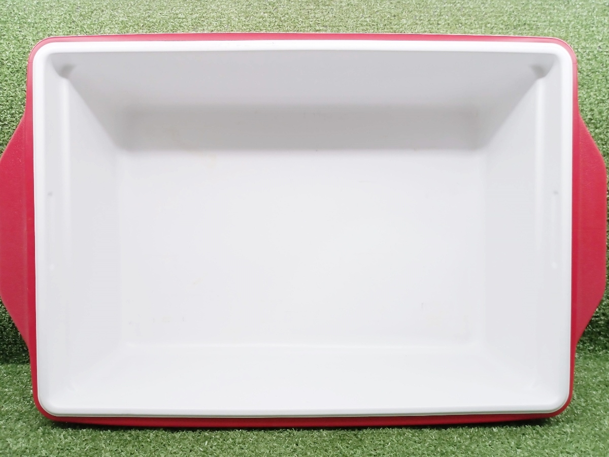 中古 汚れ有 coleman コールマン パーティスタッカー 23.5L クーラーボックス キャンプ レジャー 25QT 赤 レッド ①_画像3