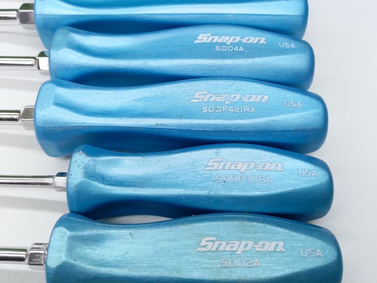中古 snap-on スナップオン 樹脂グリップ プラス マイナス ドライバー セット 7本 まとめ売り 不揃い SDDP_画像3