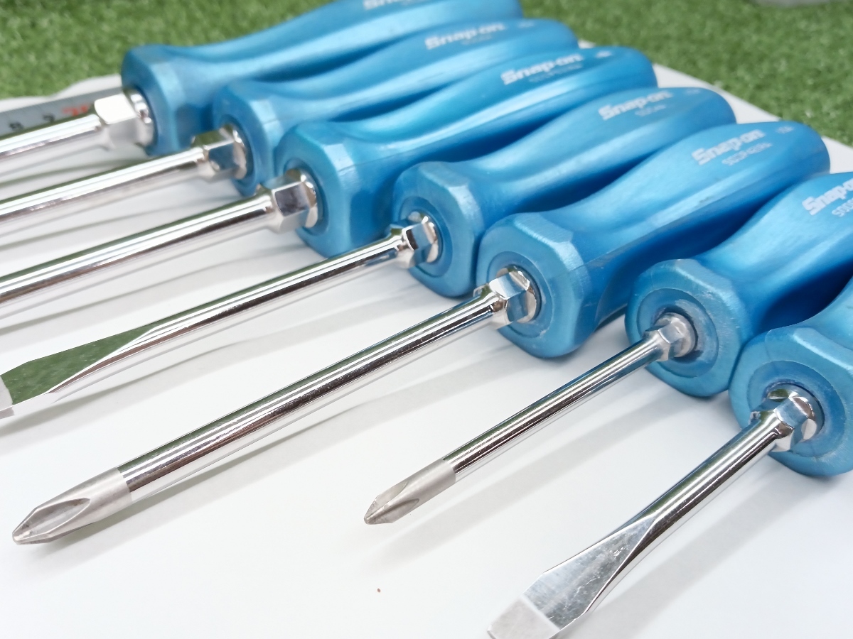中古 snap-on スナップオン 樹脂グリップ プラス マイナス ドライバー セット 7本 まとめ売り 不揃い SDDP_画像4