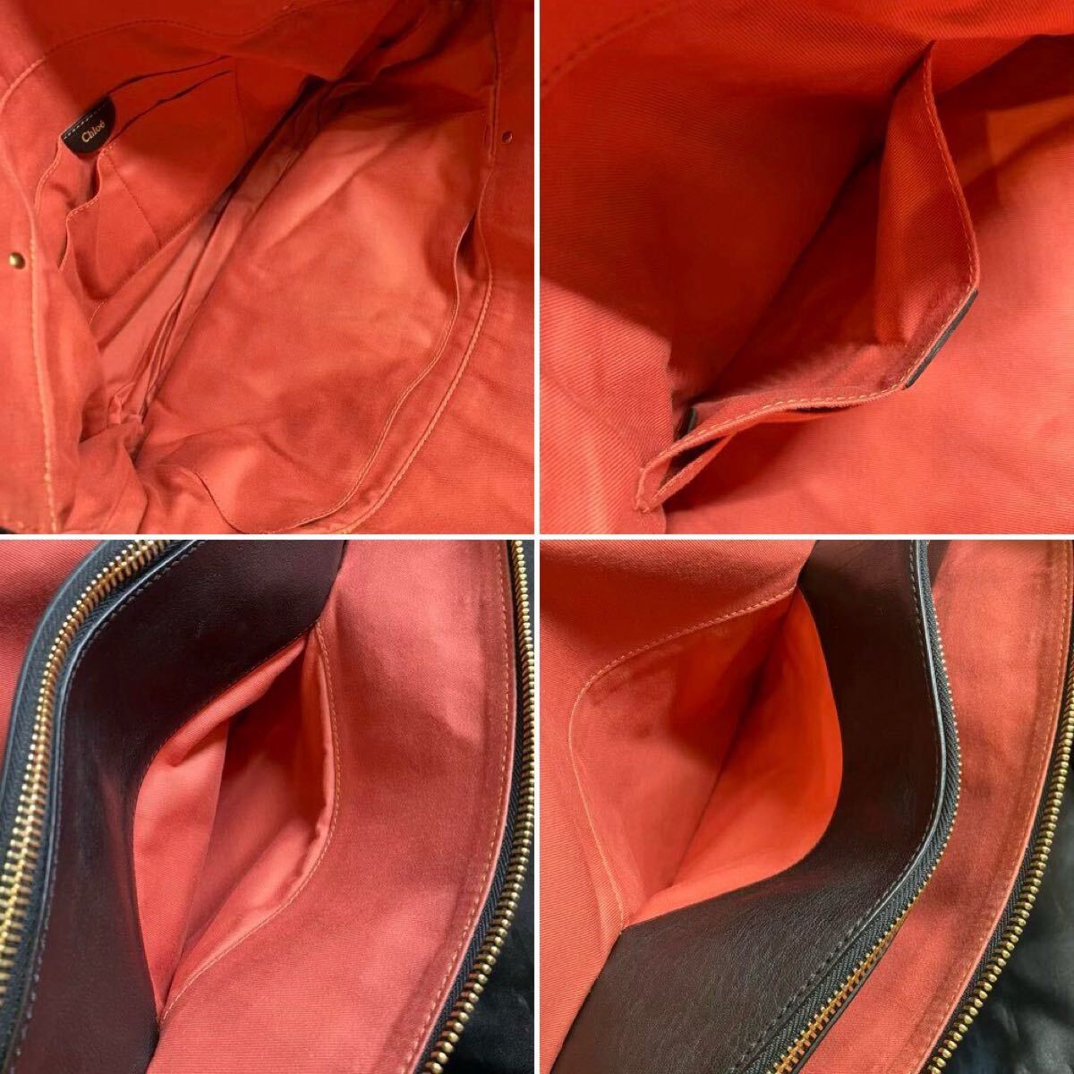 世小1610 Chlo クロエ アンジー 黒 レザー バッグ ハンドバッグ_画像7