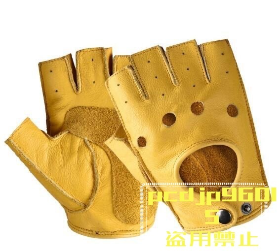 新入荷 冬本革 フィンガーレスグローブ ハーフフィンガー ジムワークアウト フィットネス ドライビング 本革 グローブ 黒 2色_画像4
