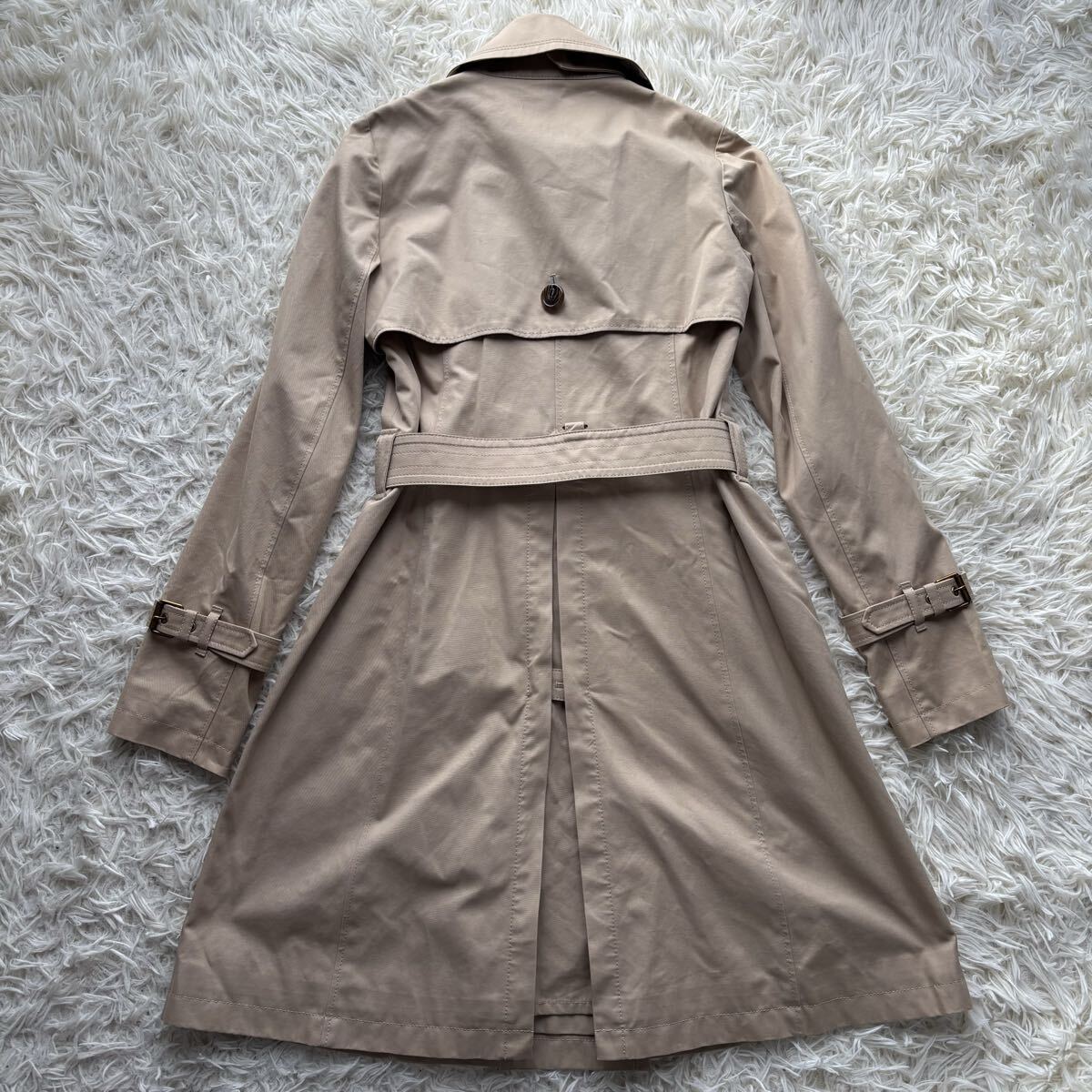 【激レア 美品】BURBERRY BLUE LABEL バーバリー ブルーレーベル トレンチコート ノバチェック ベルト付 ベージュ ハニーベージュ 40 S〜M_画像8