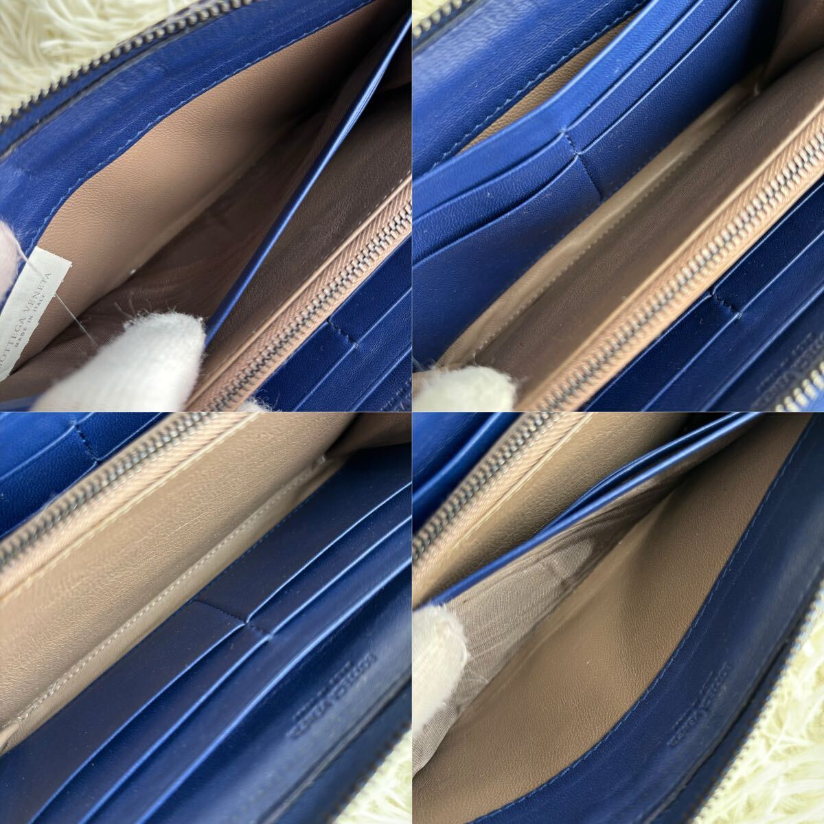 [ очень редкий прекрасный товар ]BOTTEGA VENETA Bottega Veneta длинный кошелек Zippy бумажник сетка a year z питон . кожа оттенок голубого синий серия 