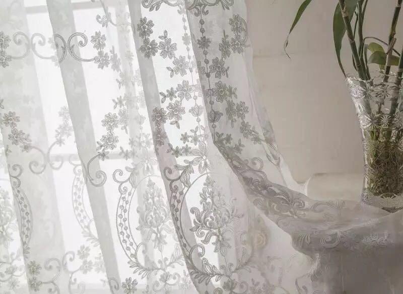  новый товар кружевные занавески ширина 100 см * длина 176 см 2 шт. комплект обе открытие вышивка ощущение роскоши белый elegant 