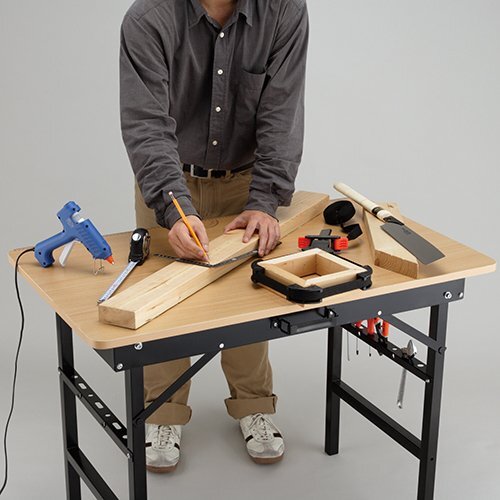 沖縄・離島地域配送不可 新品 SK11 ワークテーブル SWT-6000 軽作業用テーブル ●サイズ:幅1000×高さ745×奥行600mm_画像4