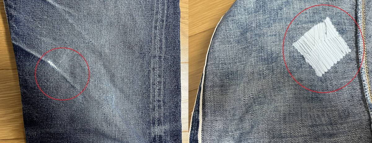 弘前 BRAVERY ねぷたジーンズ W31 WAREHOUSE NEPUTA GENUS WANDERER ORIGINAL USED ダメージ リペア ブレイブリー ワンダラー ウェアハウス_画像7