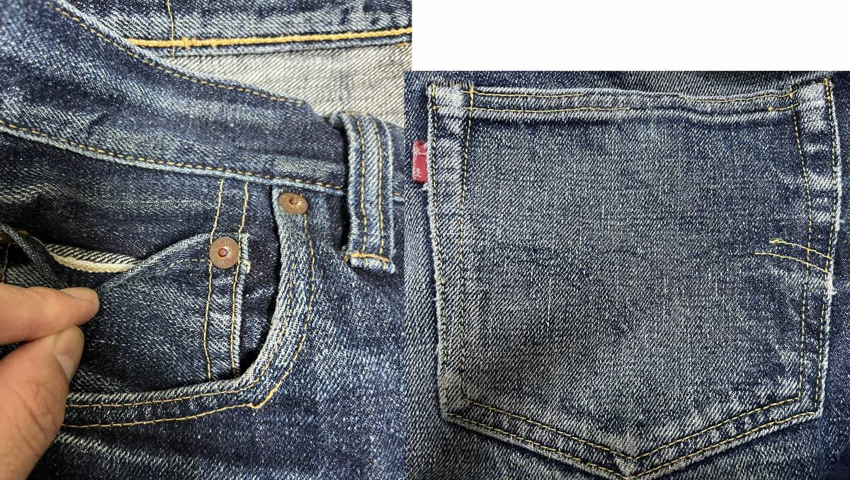 弘前 BRAVERY ねぷたジーンズ W31 WAREHOUSE NEPUTA GENUS WANDERER ORIGINAL USED ダメージ リペア ブレイブリー ワンダラー ウェアハウス_画像9