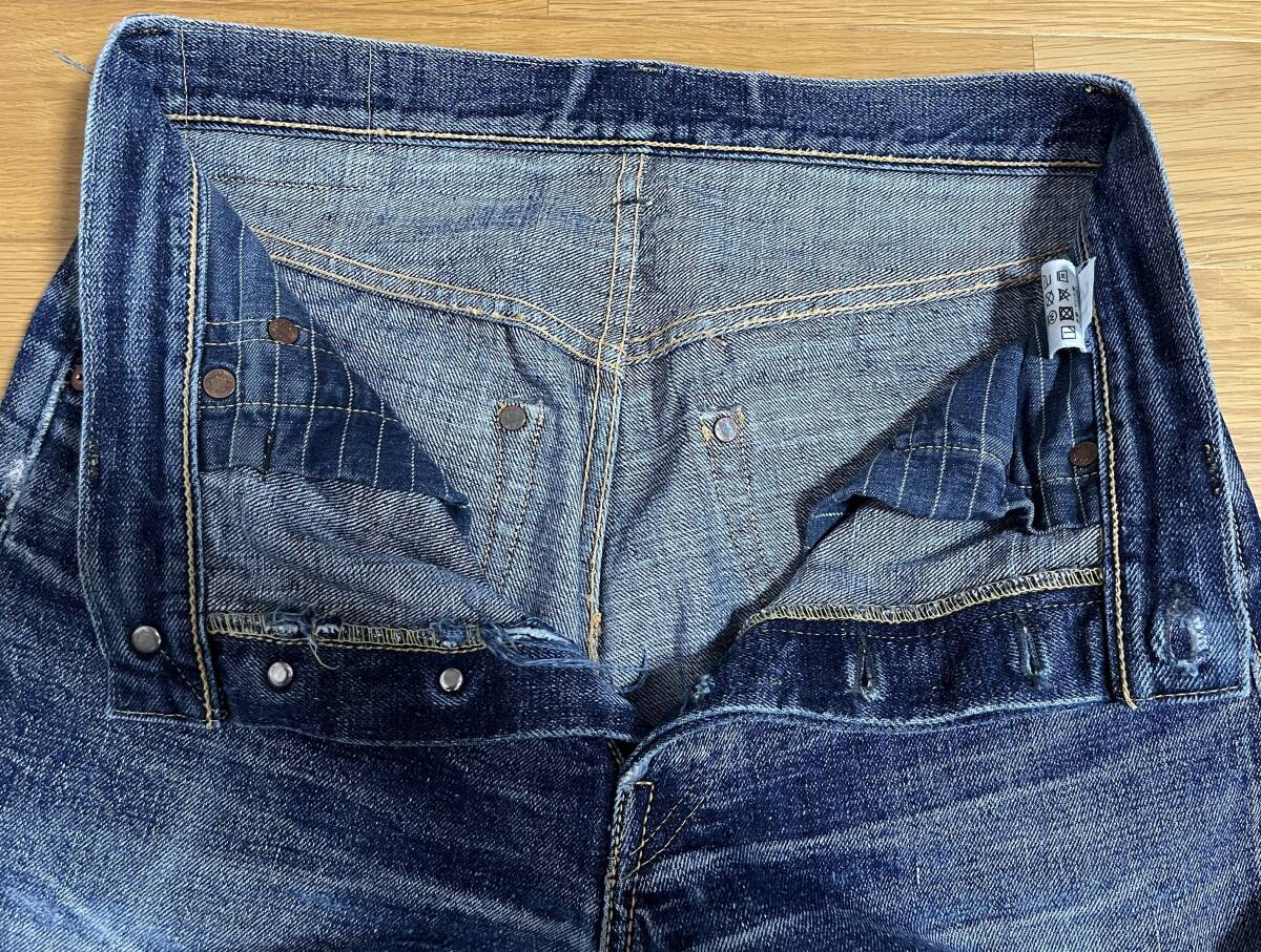 弘前 BRAVERY ねぷたジーンズ W31 WAREHOUSE NEPUTA GENUS WANDERER ORIGINAL USED ダメージ リペア ブレイブリー ワンダラー ウェアハウス_画像4