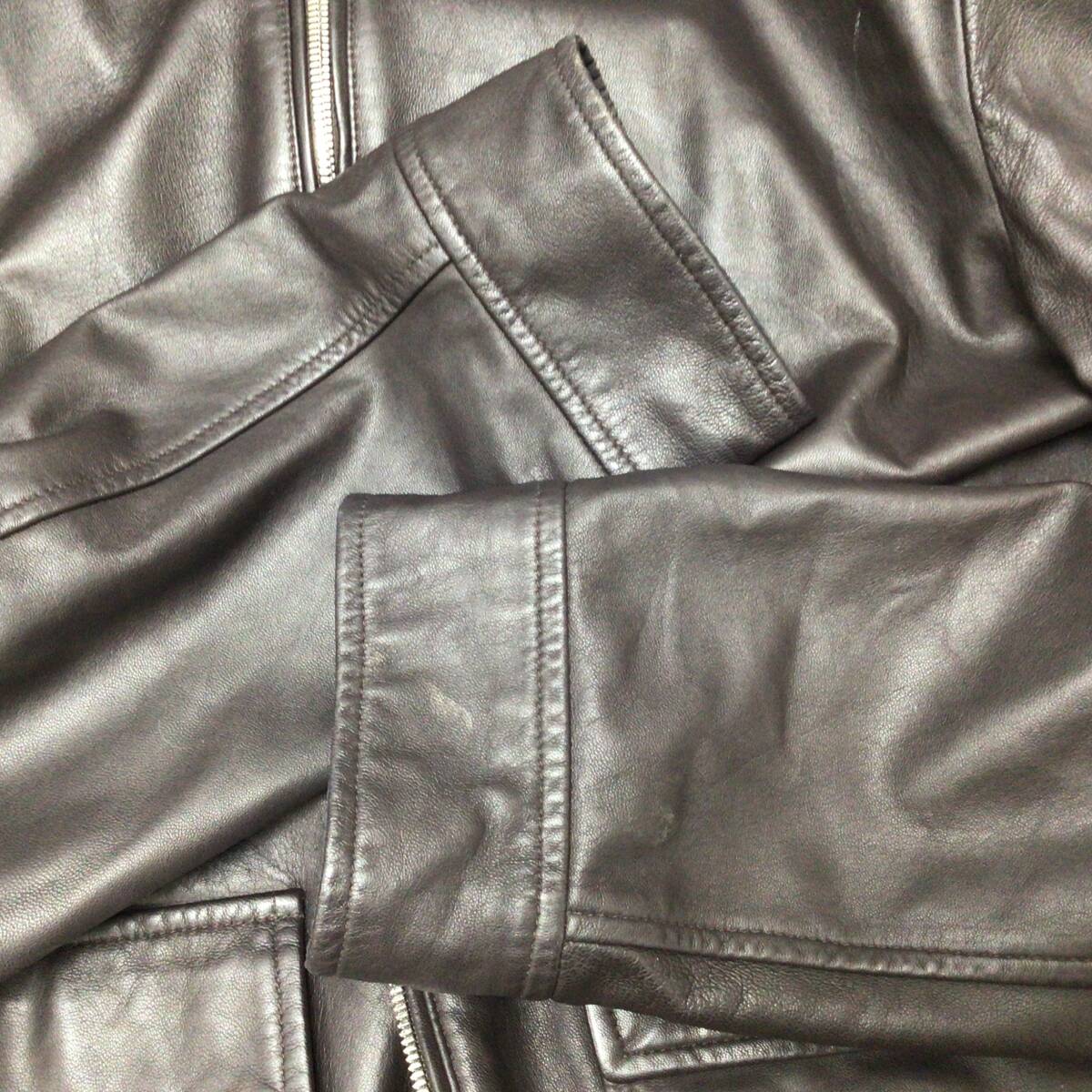 8626■BALLY バリー ジャケット ライダース ブルゾン リバーシブル ブラック ネイビー メンズ 52 保管品 色褪せ ※写真をご確認ください_画像10