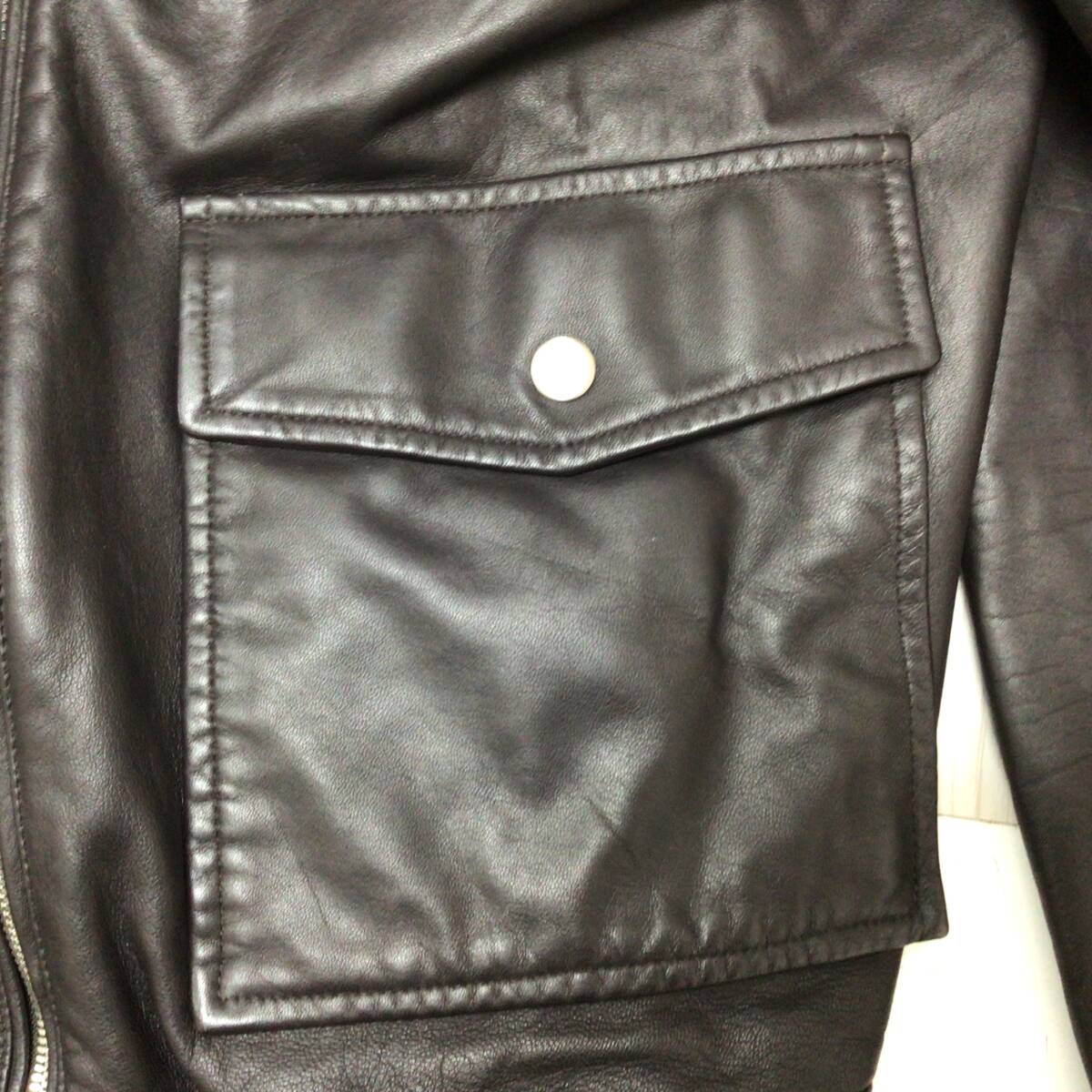 8626■BALLY バリー ジャケット ライダース ブルゾン リバーシブル ブラック ネイビー メンズ 52 保管品 色褪せ ※写真をご確認ください_画像8