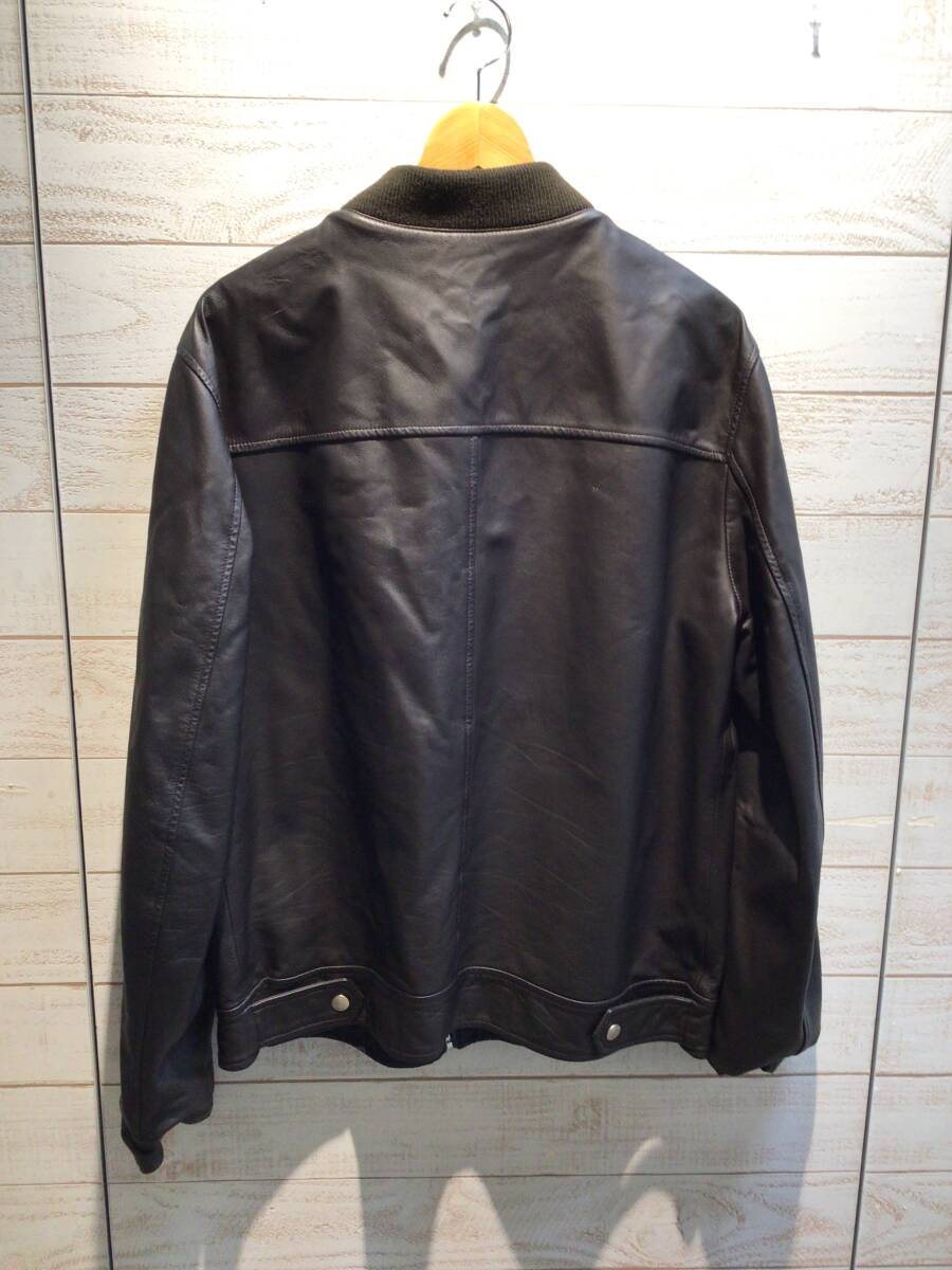 8626■BALLY バリー ジャケット ライダース ブルゾン リバーシブル ブラック ネイビー メンズ 52 保管品 色褪せ ※写真をご確認ください_画像6