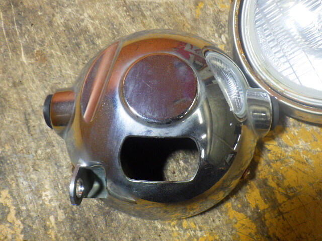 63786 ヤマハ 5BT-007~ ブロンコ '97 純正 ヘッドライト レンズ・ケース・電球OK リム腐食 ガラスレンズ_画像9