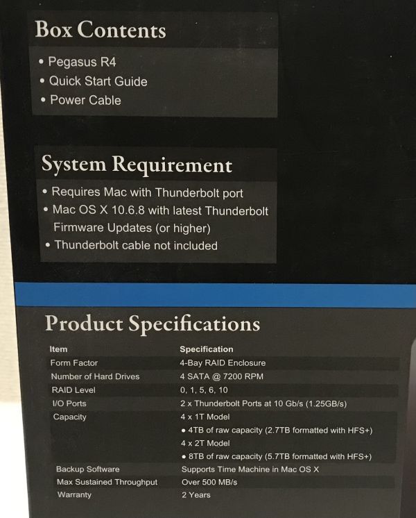 未使用品 PROMISE TECHNOLOGY Pegasus R4 HDD 4TB (1TB×4) 外付けハードディスクドライブ_画像9