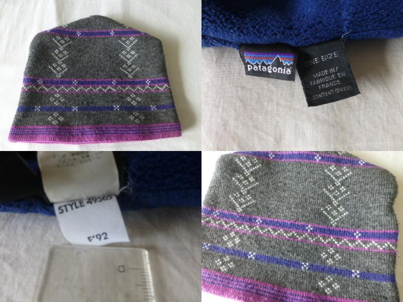 未使用!! patagonia WOOL HAT FA1992年製 廃盤モデル 柄物 ONE SIZE ヘザーグレイ FRANCE製 ウールハット パタゴニア PATAGONIA patagonia_画像6
