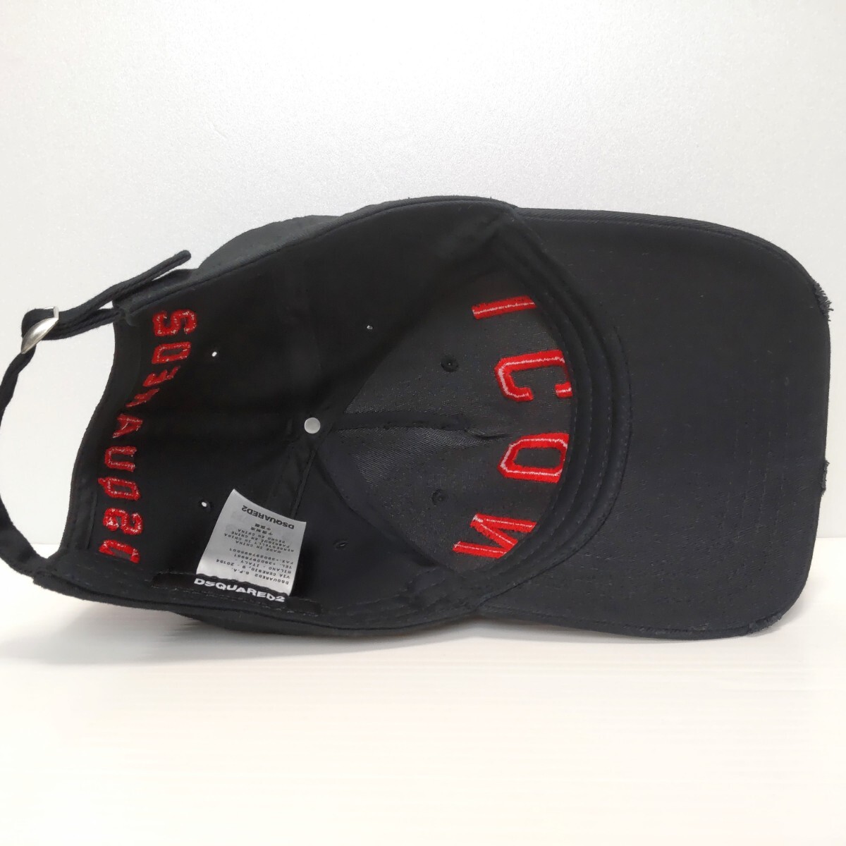 美品☆DSQUARED2☆ディースクエアード ICON キャップ/帽子/定価:18,480円/sizeフリー/ブラック/メンズ_画像4