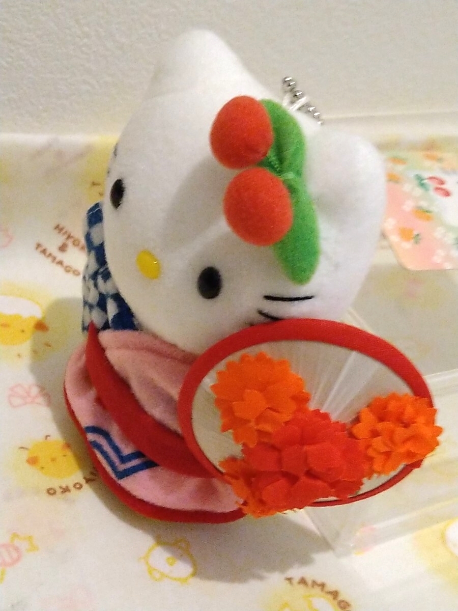 激レア　キティ　山形バージョン　花笠　さくらんぼ　マスコット　ぬいぐるみ　ボールチェーン　タグ付き未使用品_画像10