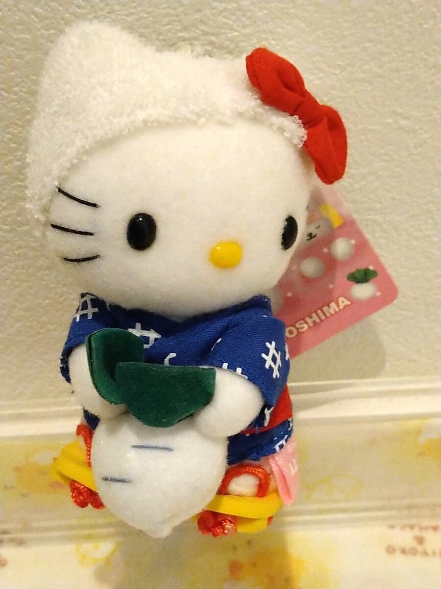 激レア　キティ　鹿児島限定　桜島大根　マスコット　ぬいぐるみ　ボールチェーン　タグ付き未使用品_画像2
