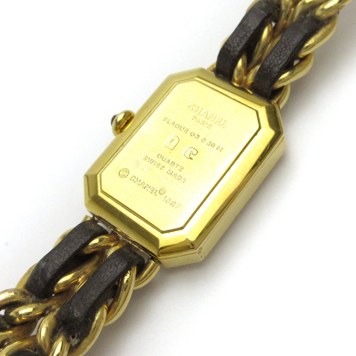シャネル CHANEL プルミエール レディース 黒文字盤 Lサイズ 時計 PREMIERE クォーツ 婦人 稼動品_画像7