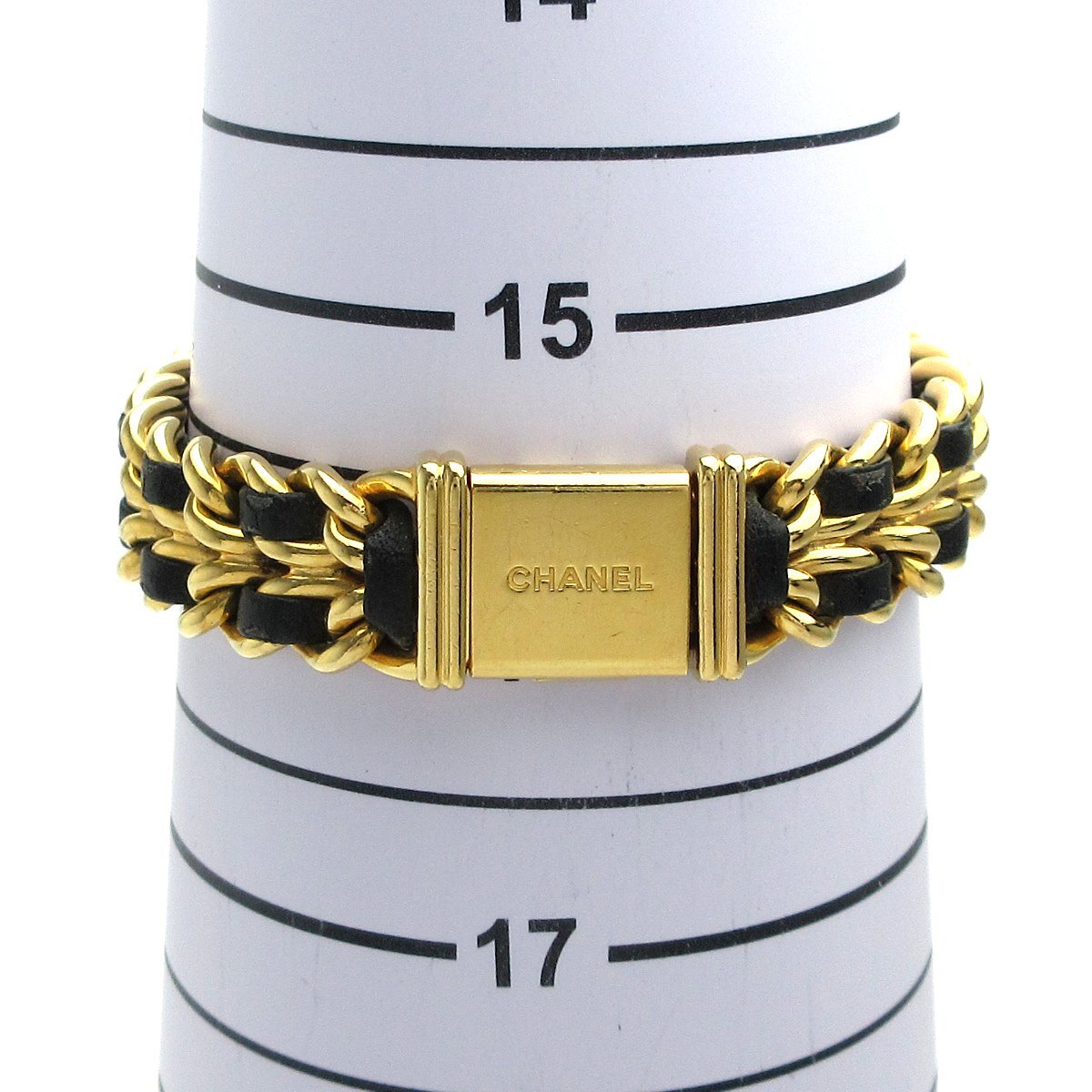 シャネル CHANEL プルミエール レディース 黒文字盤 Lサイズ 時計 PREMIERE クォーツ 婦人 稼動品_画像8