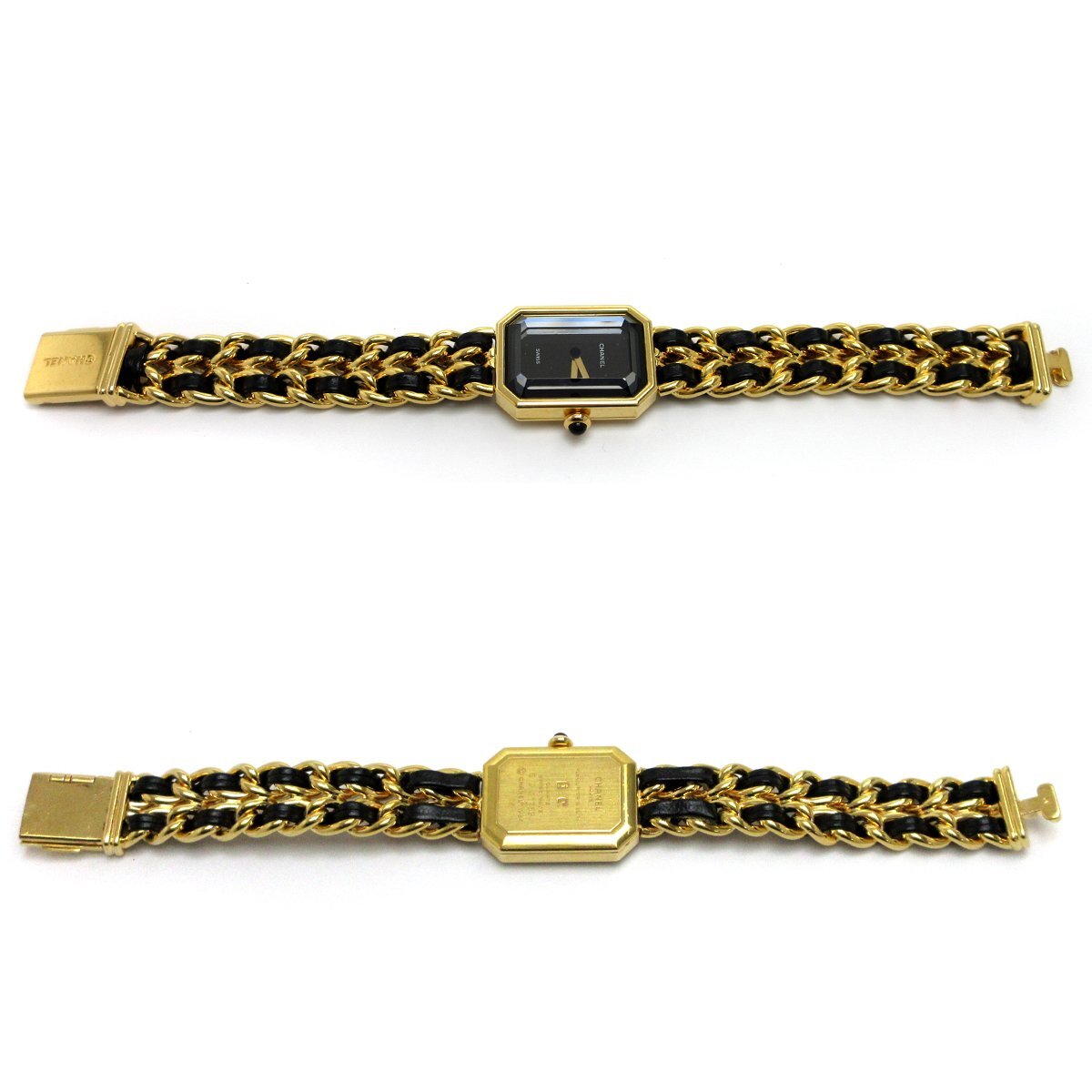 シャネル CHANEL プルミエール レディース 黒文字盤 Mサイズ 時計 PREMIERE クォーツ 婦人 M 稼動品_画像5