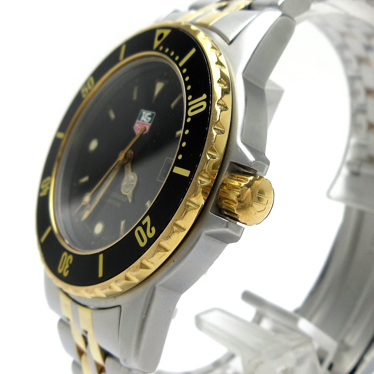 タグホイヤー TAG Heuer プロフェッショナル200 ダイバー 925.213G メンズ ゴールドコンビ 黒 時計 925.213G-2 0 クォーツ 稼動品_画像3