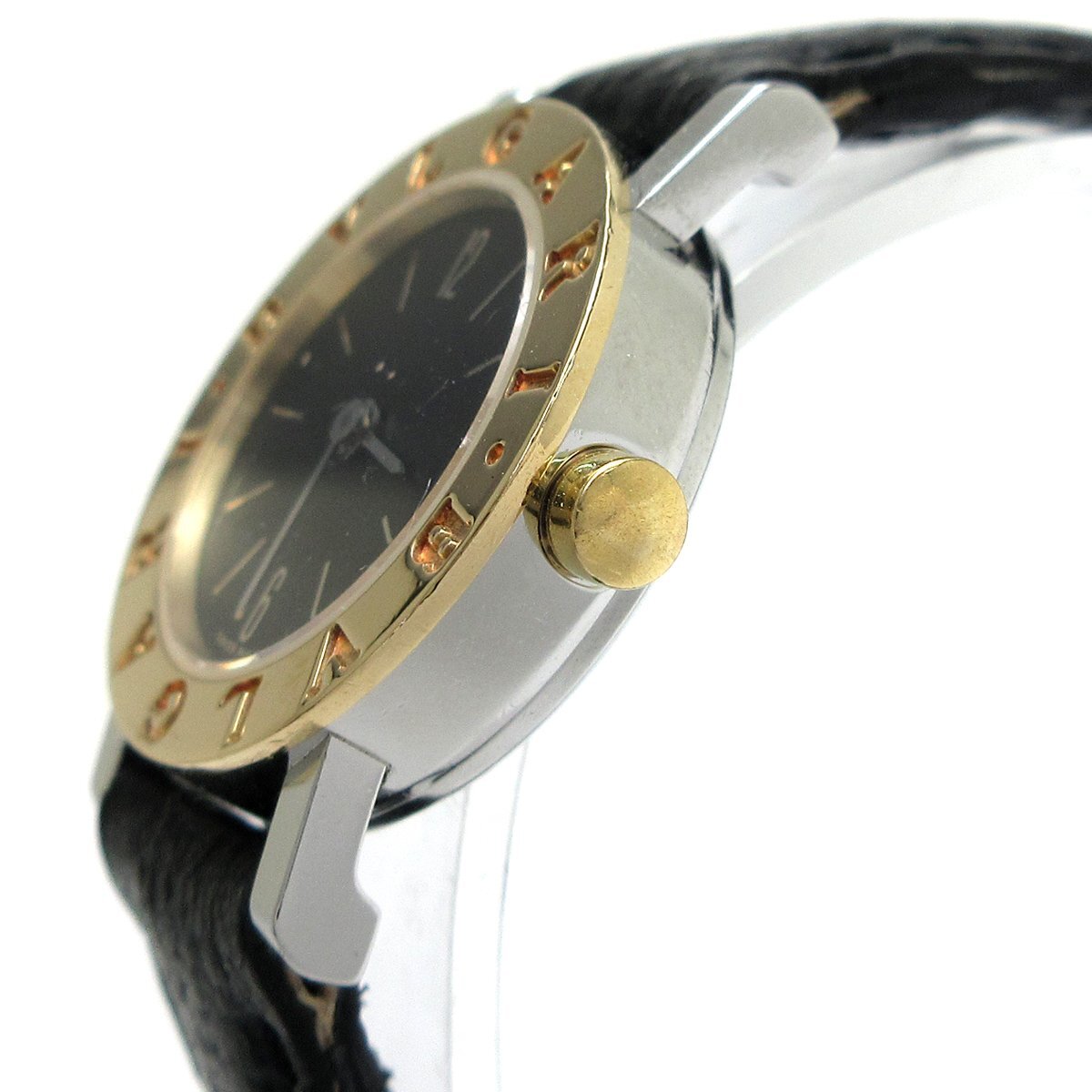 ブルガリ ブルガリブルガリ レディース K18コンビ 黒 BB23SGLD 時計 BVLGARI 婦人 クォーツ 取説 稼動品_画像4