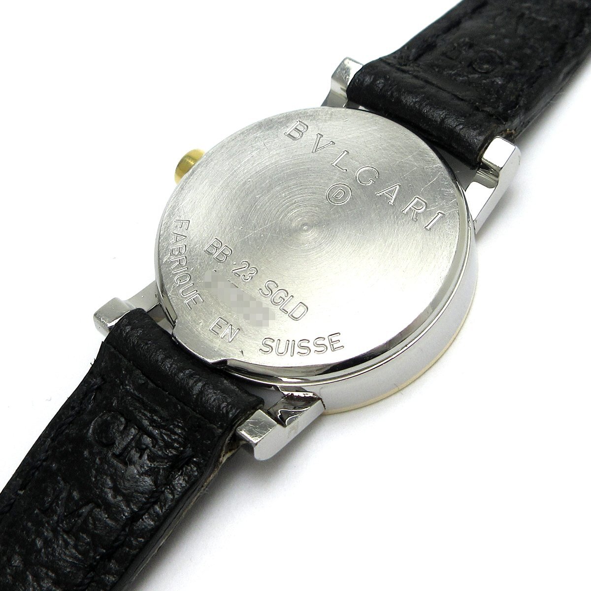 ブルガリ ブルガリブルガリ レディース K18コンビ 黒 BB23SGLD 時計 BVLGARI 婦人 クォーツ 取説 稼動品_画像8