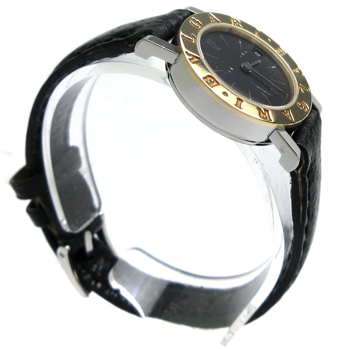 ブルガリ ブルガリブルガリ レディース K18コンビ 黒 BB23SGLD 時計 BVLGARI 婦人 クォーツ 取説 稼動品_画像5