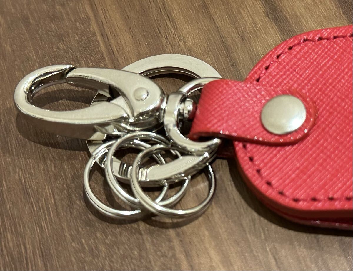 レクサス LEXUS 純正 本革製キーホルダー レッド 赤 ループ 送料無料 希少品 新品未使用品_画像5