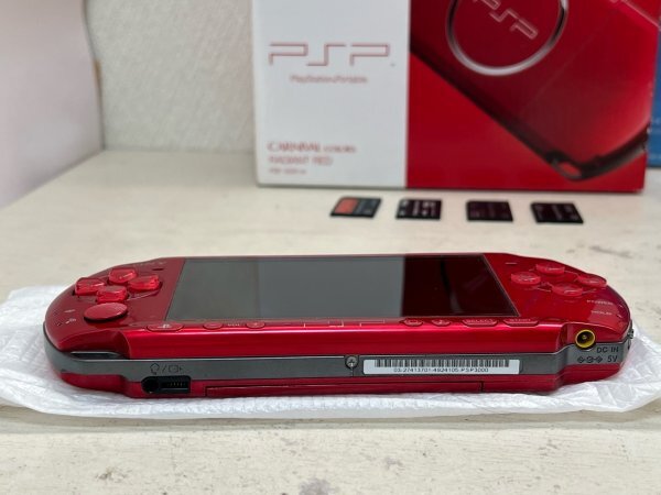 極美品 PSP プレイステーションポータブル PSP3000 ラディアントレッド 本体 動作確認済 箱説明書 メモカ、ワンセグなどおまけ付_画像5