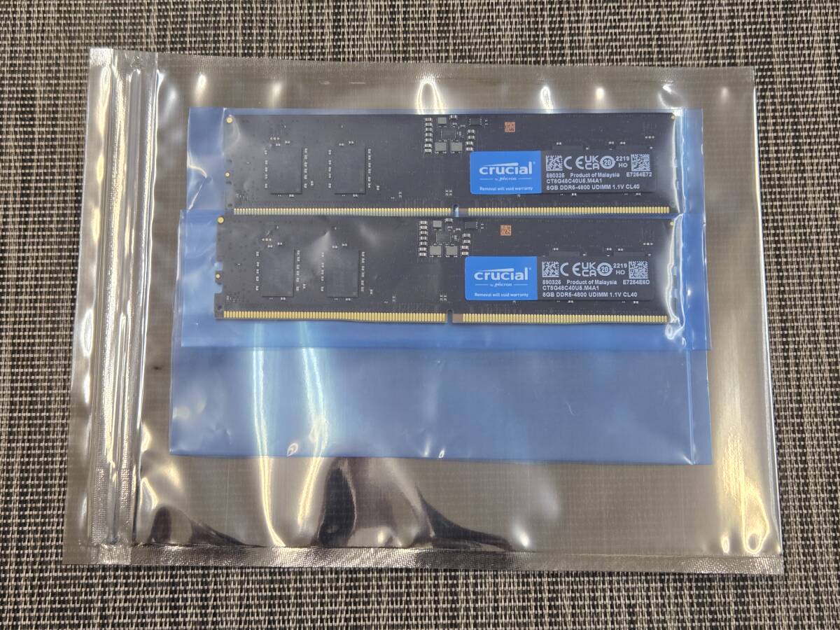 ① Crucial CT2K8G48C40U5 DDR5 SDRAM（288pin） / 16GB(8GB × 2枚組)セット【中古】_画像1