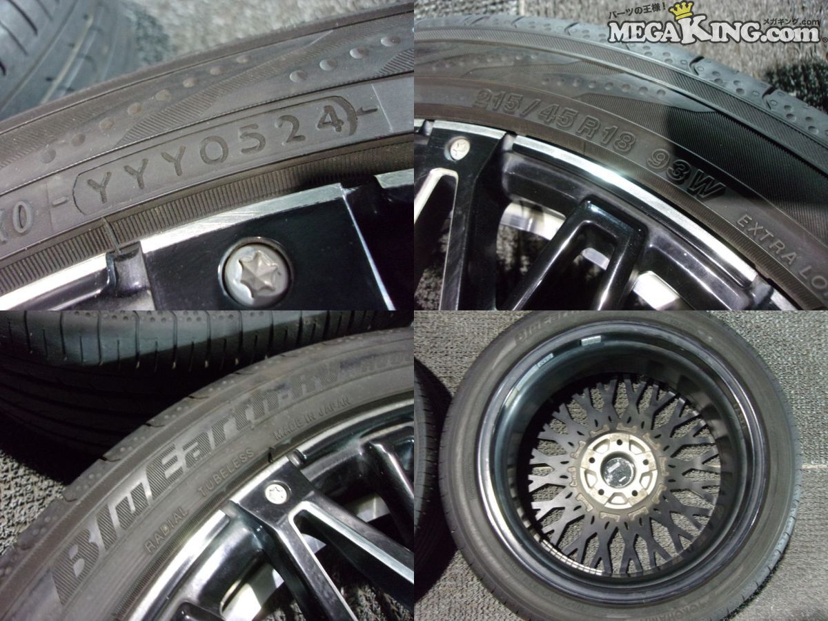 HOTSTUFF レグザスフォーブス 18インチ 7J+55 5穴 PCD114.3 BluEarth-RV RV03 2024年製 215/45R18 4本 ZRR80にて使用 ノア 等 / S10-1918_画像9
