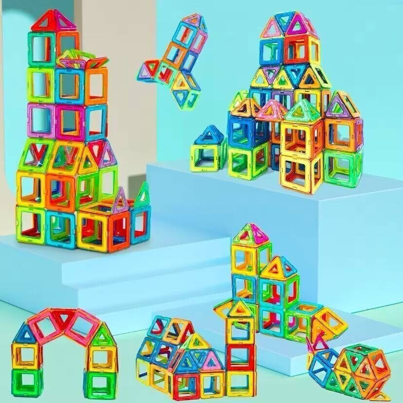 【タイヤセット】100P 人気 マグネットブロック 知育玩具 親子時間 子供 プレゼント 夢中 モンテッソーリ 楽しい_画像6